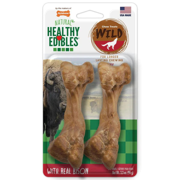 NYLABONE HE DOG SNACK WILD HUESO BISONTE 2 UNDS 96GR