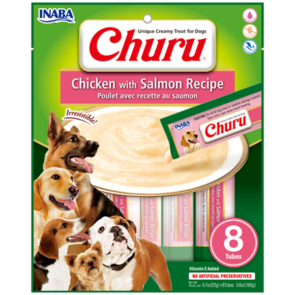 CHURO DOG CHICKEN WITH SALMON RECIPE 8 PIEZAS