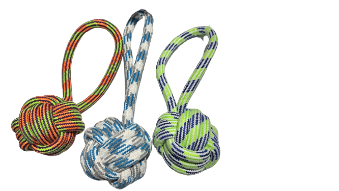 PELOTA MULTICOLOR CON NUDOS
