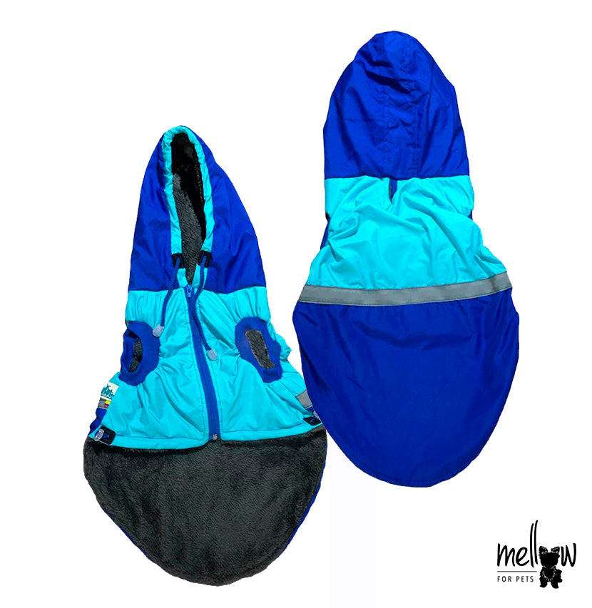 CHALECO IMPERMEABLE AZUL CLARO-AZUL OSCURO - MELLOW FOR PETS